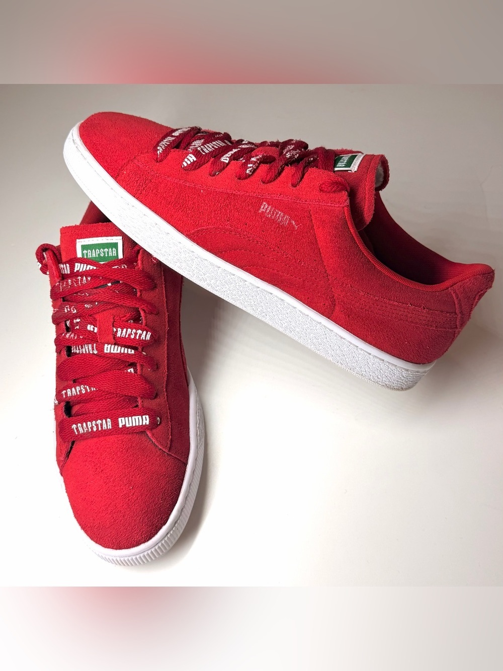 Puma Men’s  Trapstar Suede Sneakers in Vibrant Red Size- 11.5